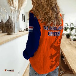 Netherlands Cricket Women Casual Shirt ODI Simple Orange Style