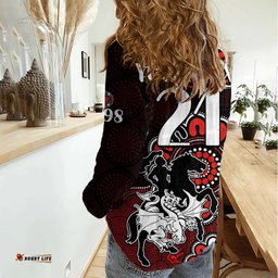 Custom Personalised NRL St. George Illawarra Dragons Rugby Saints 1998 Aboriginal Women Casual Shirt
