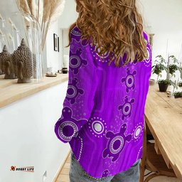 Women Casual Shirt Aussie Aboriginal Sea Turtle Ver.03