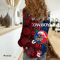 NRL Dolphins Combine Cowboys Rugby Women Casual Shirt Indigenous Aboriginal Style