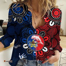 NRL Dolphins Combine Cowboys Rugby Women Casual Shirt Indigenous Aboriginal Style