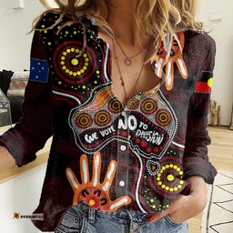 Australia Indigenous Women Casual Shirt We Vote NO To Division Aboriginal Map