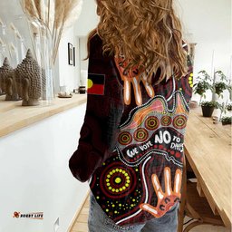 Australia Indigenous Women Casual Shirt We Vote NO To Division Aboriginal Map
