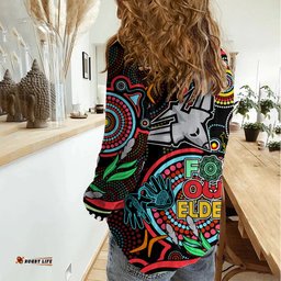 Bombers Football Aboriginal Art Women Casual Shirt NAIDOC Indigenous Tribal