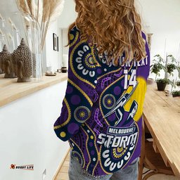 Custom Text And Number Storm Rugby NAIDOC 2023 Women Casual Shirt For Our Elders Aboriginal