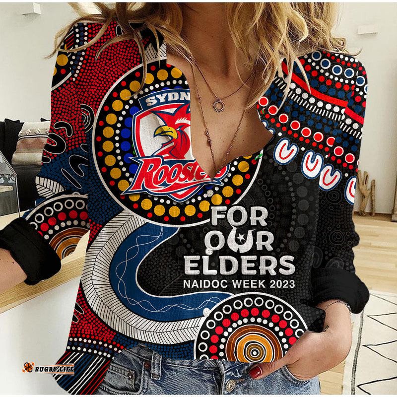 Roosters Rugby Casual Shirt NAIDOC 2023 Aboriginal