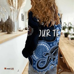 Personalised NAIDOC Week 2023 AFL Cats Women Casual Shirt Aboriginal Dot Art Lizard Mix Boomerang