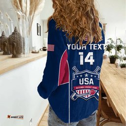 Personalised United States Cricket Women Casual Shirt Go USA Dynamic Version 2023