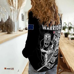 New Zealand Tiki Rugby Women Casual Shirt NZ Warriors Fern Maori Style