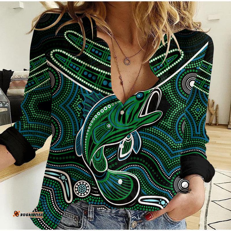 Custom Personalised Fishing Aboriginal Casual Shirt No.3