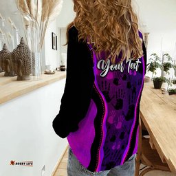 Custom Personalised Aboriginal Patterns Purple Style Women Casual Shirt