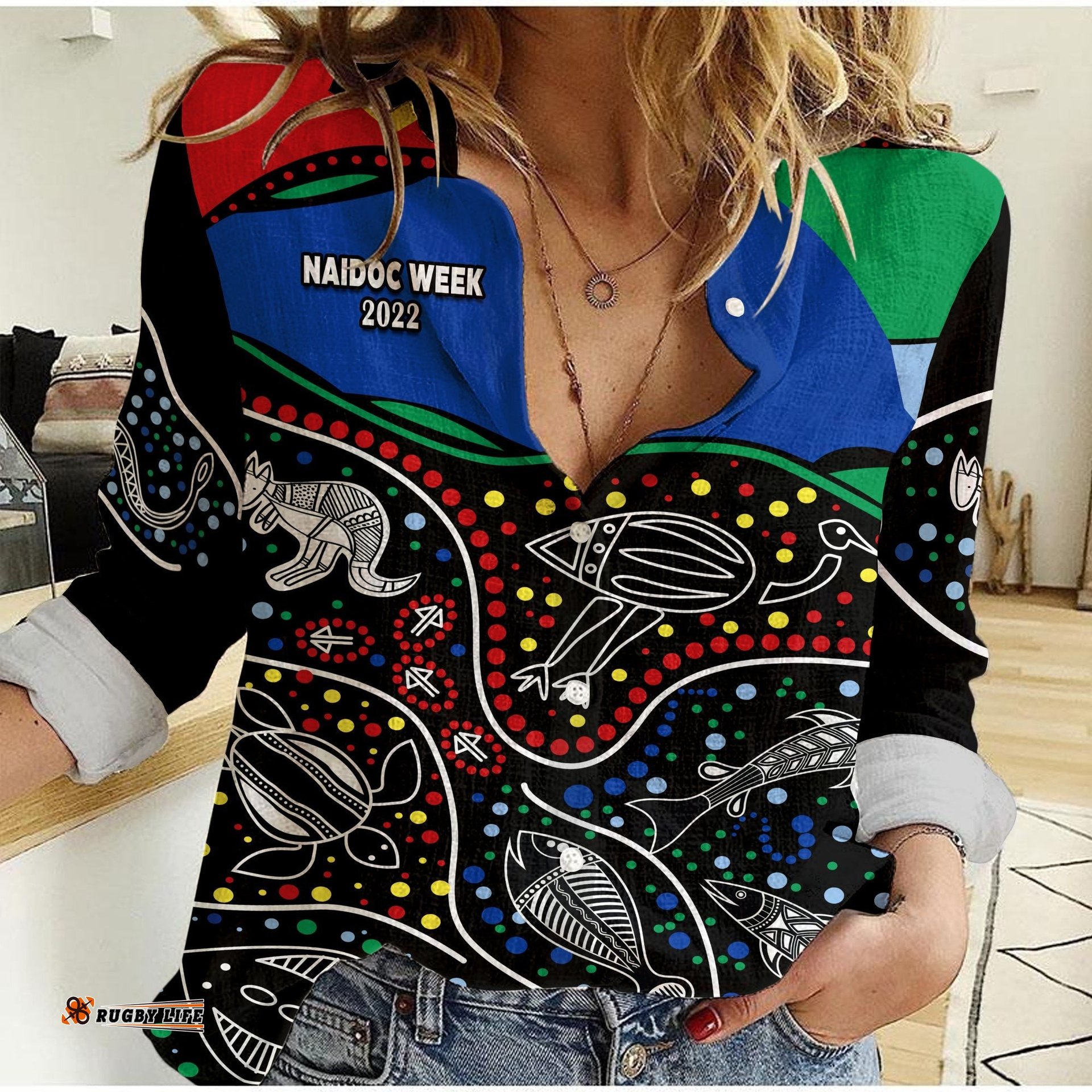 NAIDOC Week 2022 Women Casual Shirt National Aborigines And Torres Strait Islander Animals Aboriginal