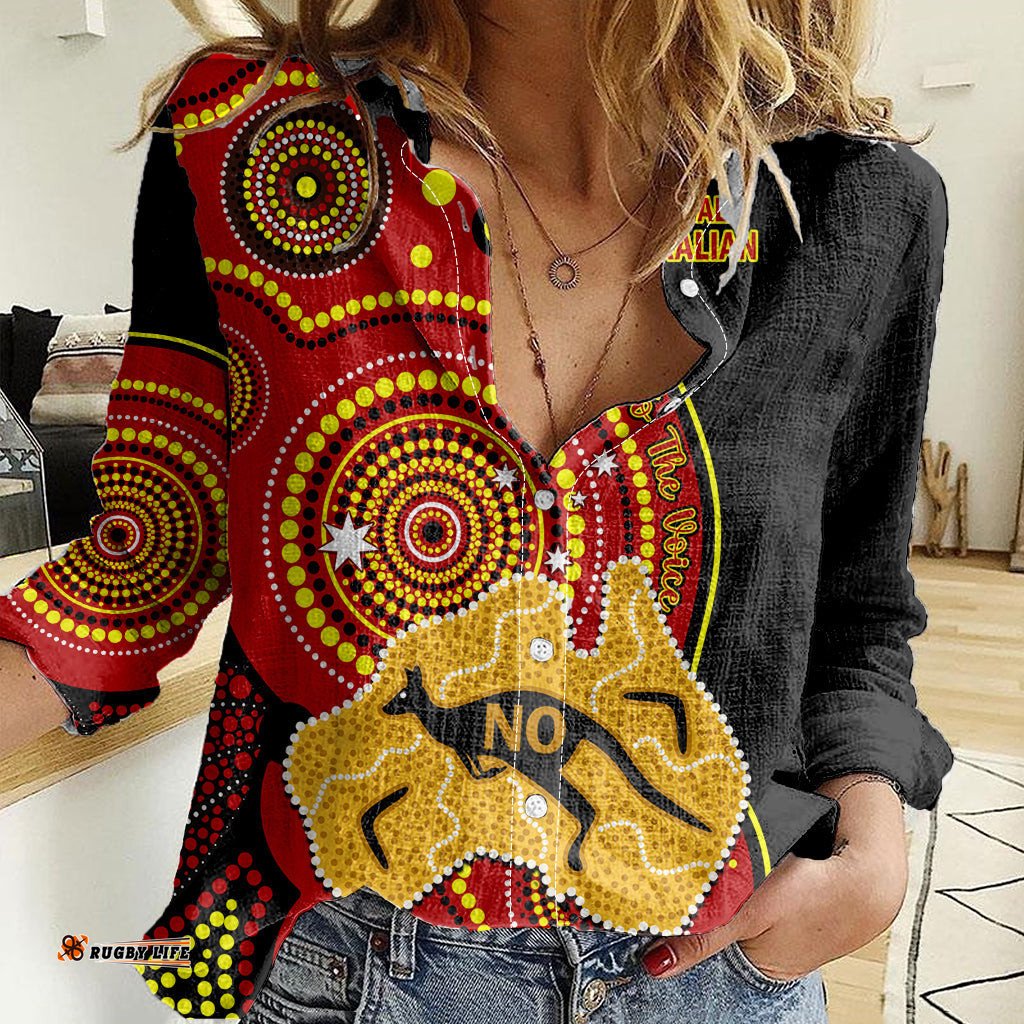 Personalised Australia Indigenous Women Casual Shirt We Are All Australian Vote NO To The Voice