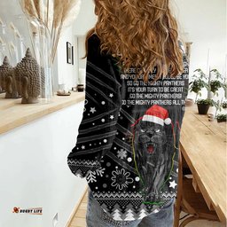 Panthers Rugby Women Casual Shirt Go The Mighty Panthers 2023 Christmas Vibe Unique