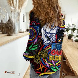 Bulldogs Football Aboriginal Art Women Casual Shirt NAIDOC Indigenous Tribal