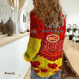 Suns Football ANZAC Women Casual Shirt Lest We Forget