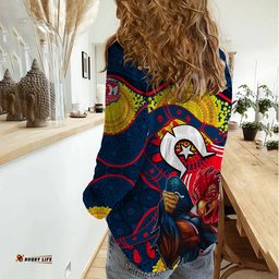 Roosters Mascot NRL Women Casual Shirt NAIDOC