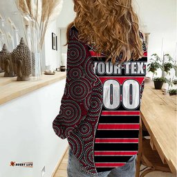 AFL - Bombers Women Casual Shirt Mix Dot Aboriginal