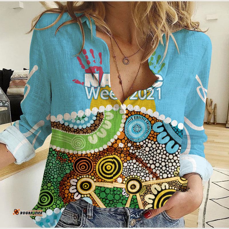 NAIDOC Week Women Casual Shirt Aboriginal Art