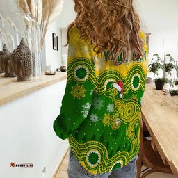 Custom Personalised Australia Soccer Christmas Women Casual Shirt Socceroos Indigenous Kangaroo