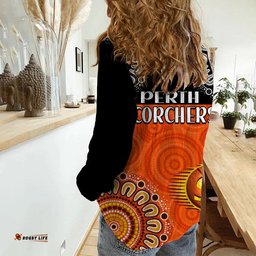Perth Scorchers Cricket Women Casual Shirt Aboriginal Double Boomerang
