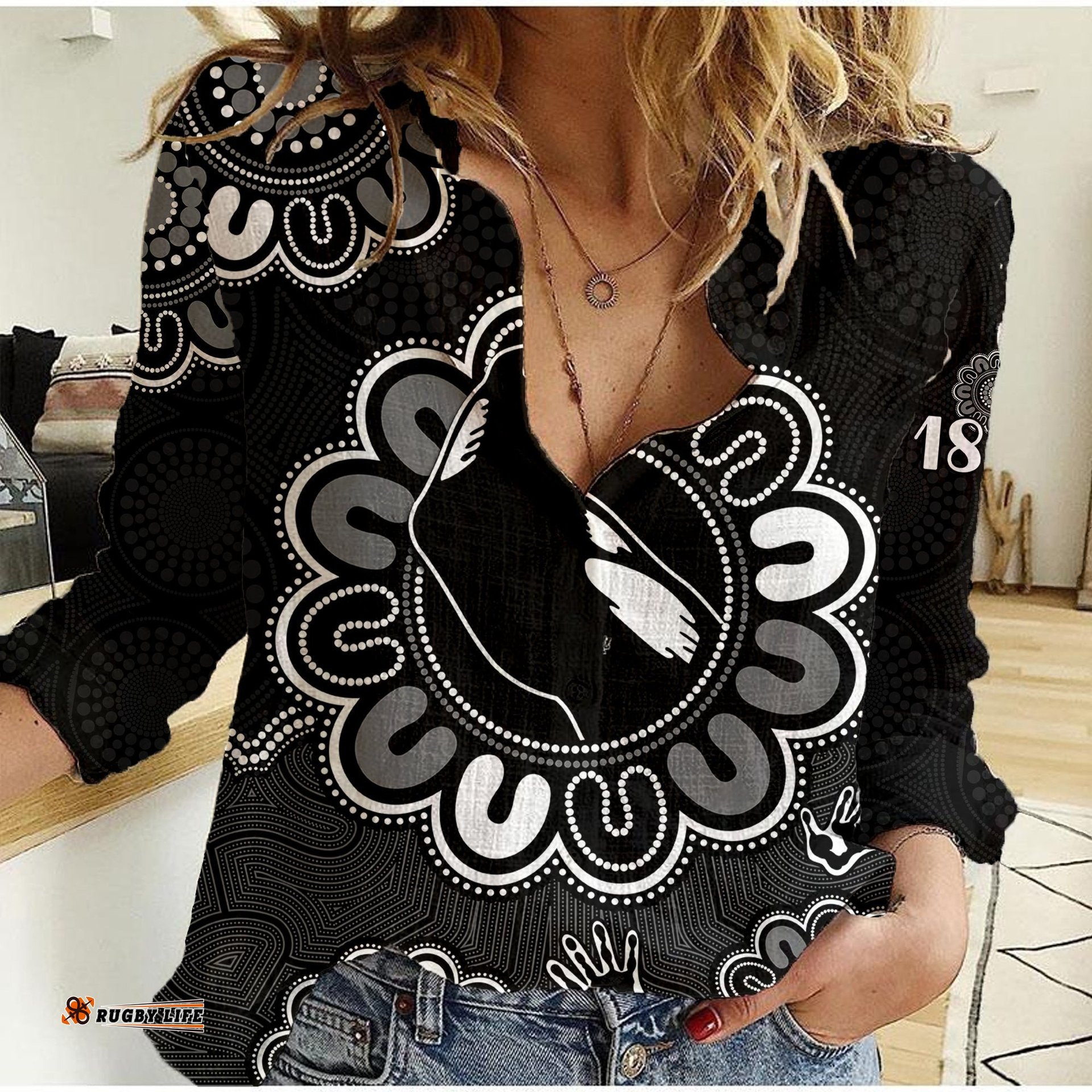 AFL Collingwood Magpies 1892 Aboriginal Women Casual Shirt