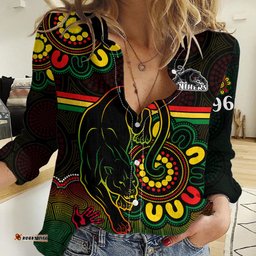 NRL Penrith Panthers Rugby Women Casual Shirt Panthers 1966 Aboriginal
