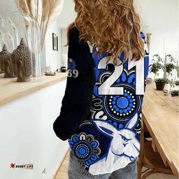 Custom Personalised AFL North Melbourne Kangaroos 1869 Aboriginal Women Casual Shirt