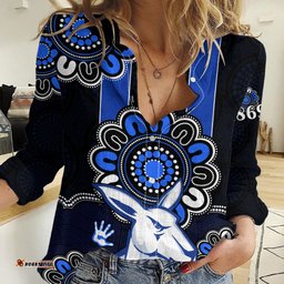 Custom Personalised AFL North Melbourne Kangaroos 1869 Aboriginal Women Casual Shirt