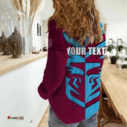 Custom NSW Blues Vs QLD Maroon Rugby Women Casual Shirt
