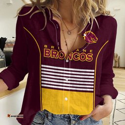 Custom Text And Number Broncos Rugby 2023 Women Casual Shirt Sporty Style Maroon Version