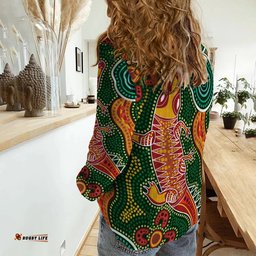 Custom Personalised Aboriginal Art Crocodile Women Casual Shirt You Are Number One