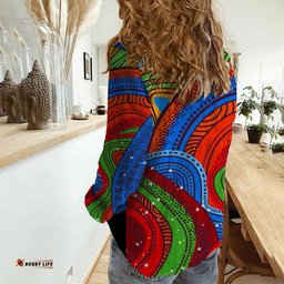 Brisbane Broncos 2022 Woman Casual Shirt Indigenous Vibes