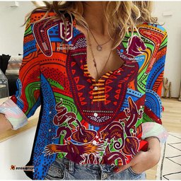 Brisbane Broncos 2022 Woman Casual Shirt Indigenous Vibes