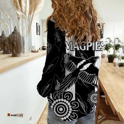 Collingwood Football Women Casual Shirt Proud To Be Magpies Aboriginal Version