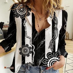 Collingwood Football Women Casual Shirt Proud To Be Magpies Aboriginal Version