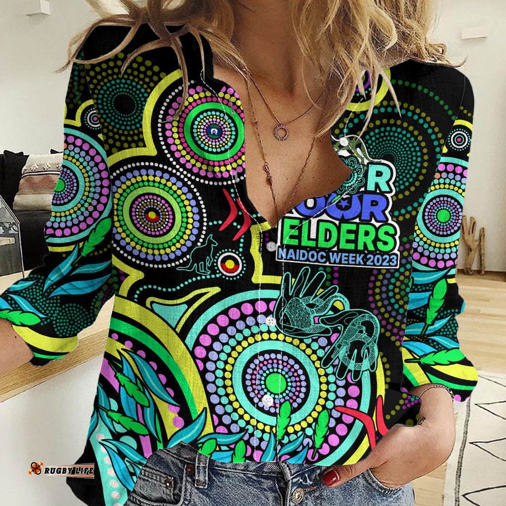 NAIDOC Week 2023 Women Casual Shirt Indigenous Tribal Ver.02 - Yellow