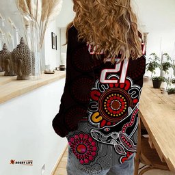 Custom Personalised Dolphins Rugby Women Casual Shirt Indigenous Circles and Waves Black
