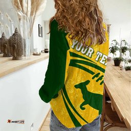Personalised Aussie Wallabies Women Casual Shirt Rugby World Cup Sporty Dynamic