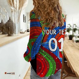 Custom Personalised Brisbane Broncos 2022 Woman Casual Shirt Indigenous Vibes