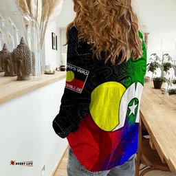 Women Casual Shirt Australia Naidoc Week Indigenous Flag Style