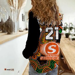 Custom Personalised Perth Scorchers Cricket Women Casual Shirt NAIDOC Torres Strait For Our Elders