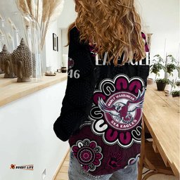 NRL Manly Warringah Sea Eagles Rugby 1946 Aboriginal Women Casual Shirt