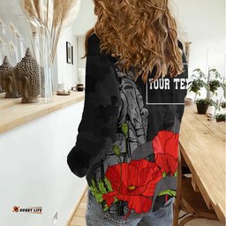 Custom Personalised ANZAC Day Women Casual Shirt Soldiers Fighting at War