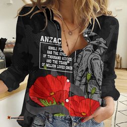 Custom Personalised ANZAC Day Women Casual Shirt Soldiers Fighting at War