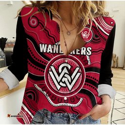 Western Sydney Wanderers Football Women Casual Shirt Aboriginal Art