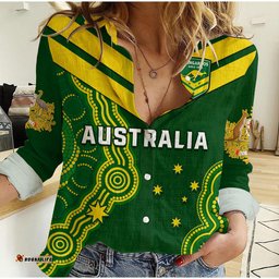 Australia Rugby Women Casual Shirt The Kangaroos Champions Pacific Indigenous