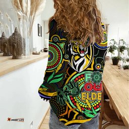 Richmond Football Aboriginal Art Women Casual Shirt NAIDOC Indigenous Tribal