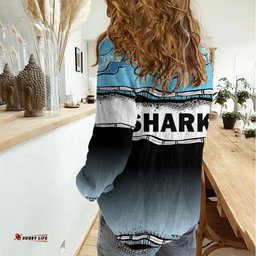 Custom Text And Number Cronulla-Sutherland Sharks Rugby Women Casual Shirt Simple Style