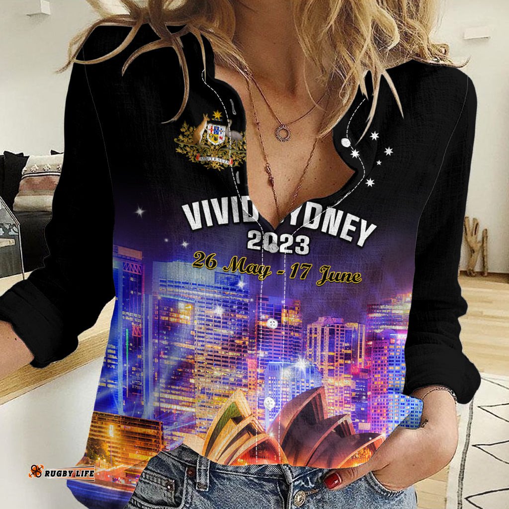 Australia Vivid Sydney 2023 Women Casual Shirt Aussie Proud Sydney Opera House